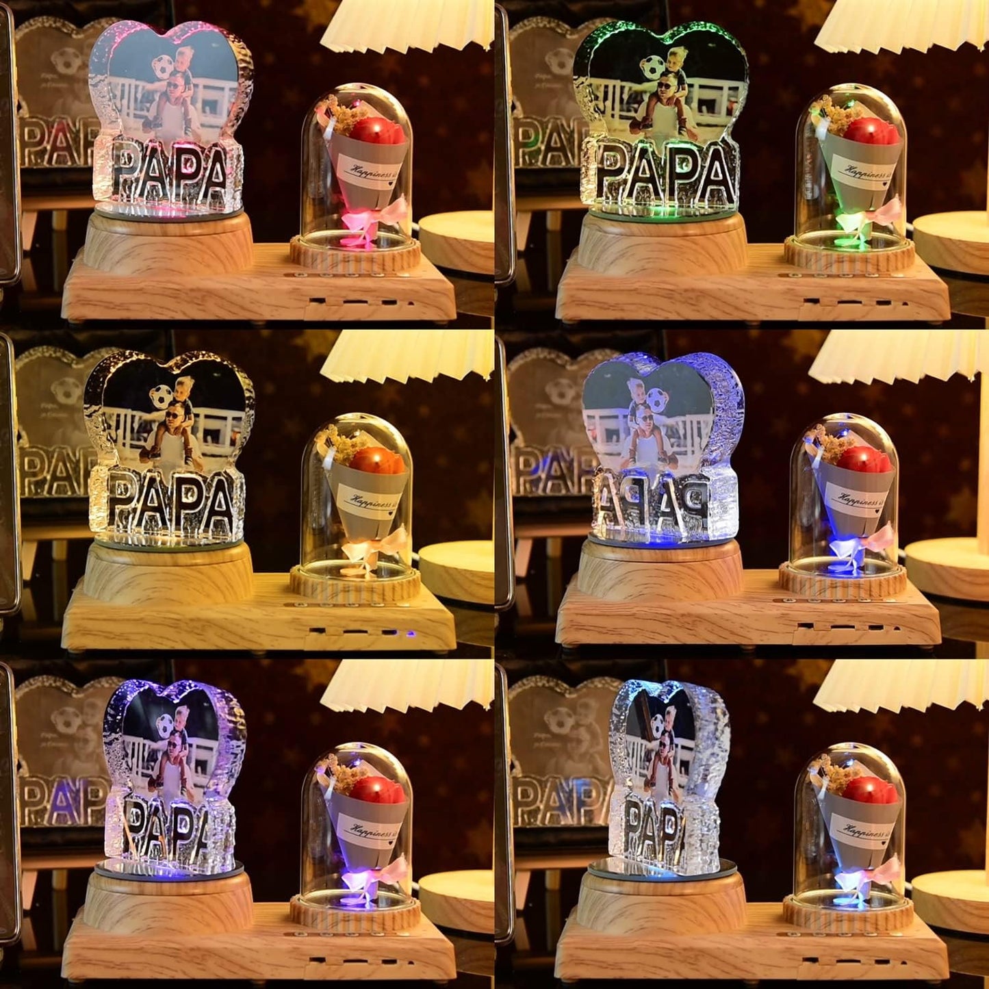 2D Crystal Photo, Personalized Gift with Your Own Photo Lamp, Custom Photos Crystal Night Light Gifts USB Low Power Lamp Birthday Christmas Family, Lover, Baby, Child Gifts