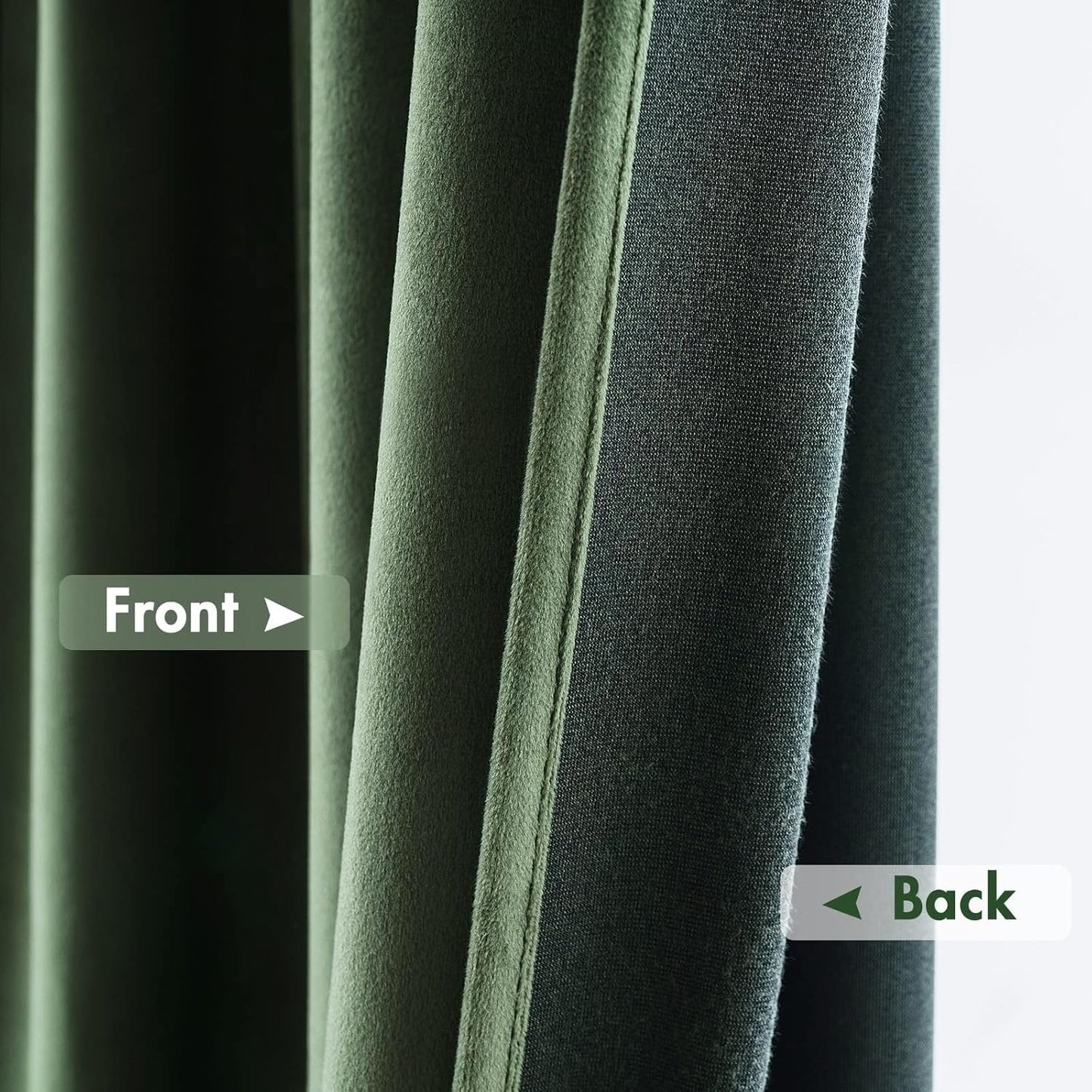 MIULEE Olive Green Velvet Curtains Thermal Insulated Blackout Curtain Drapes for Bedroom Living Room Darkening 94 Inches Long Curtains Panels Rod Pocket Set of 2