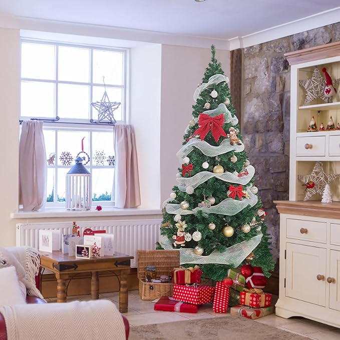 BESTHLS 10 FT Christmas Tree Artificial Pine Tree for Holiday Outdoor Indoor Decoration with Metal Stand and 2150 Branch Tips