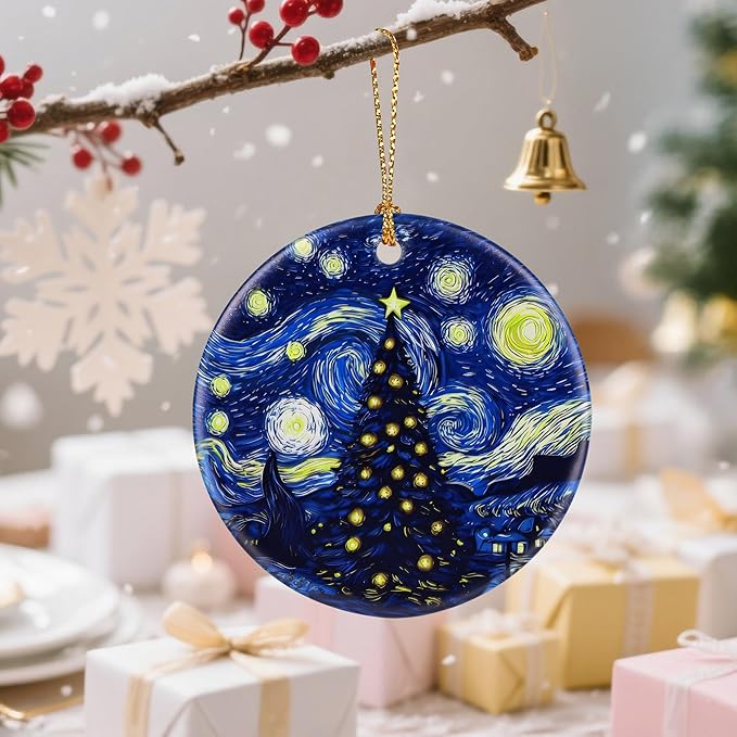 Starry Night Ornament – Christmas Ornament, Christmas Tree Decor, & Perfect Holiday Decor - Van Goghs Keepsake | Art Lover Gift, Gifts for Friends