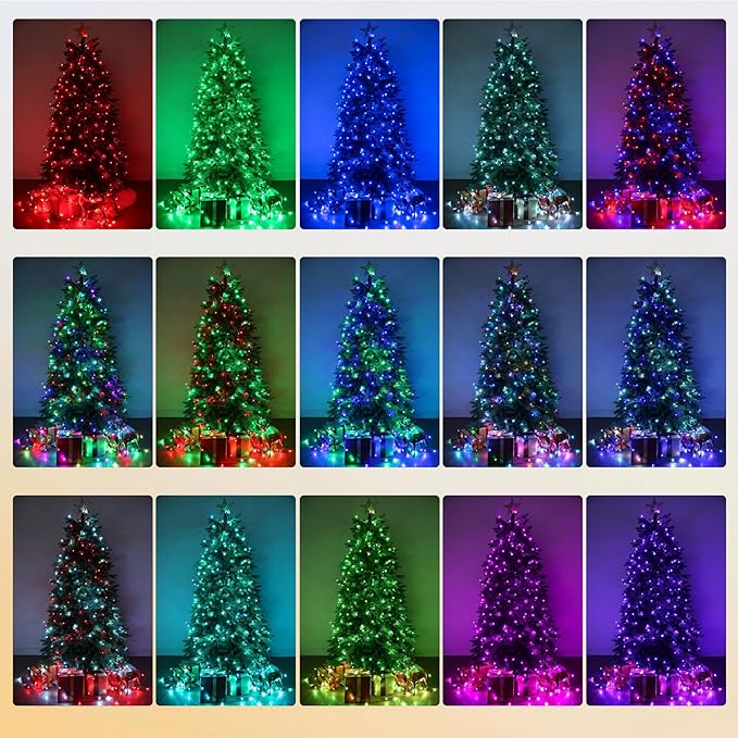 Joomer Christmas String Lights - 100FT 300LED RGB String Lights with Remote, Waterproof Outdoor Indoor with Timer Memory Function for Tree, Yard, Christmas Decor (Non-Connectable)