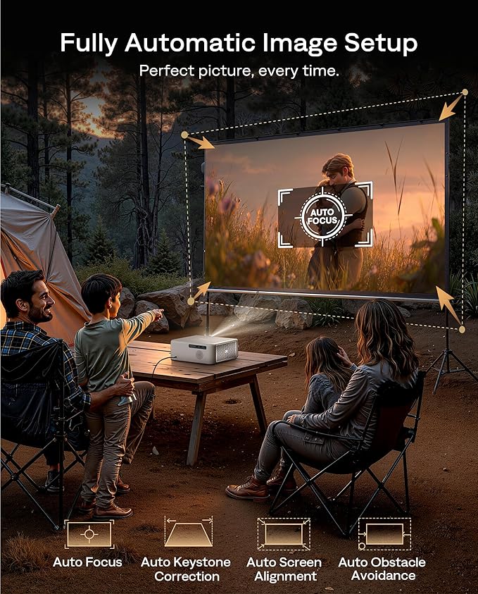 Aurzen EAZZE D1 MAX Upgraded Google TV Smart Projector 4K Supported, 1000 ANSI Lumens, MEMC Tech, Fully Automatics, 20W Dolby Audio, Home Theater Movie Projector with WiFi and Bluetooth, Off-white
