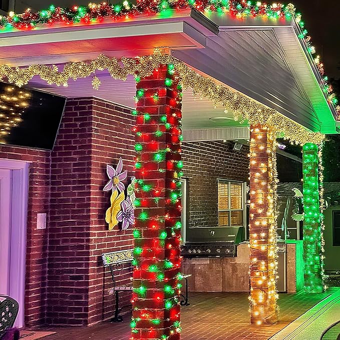 Joomer Christmas String Lights - 66FT 200LED RGB String Lights with Remote, Waterproof Outdoor Indoor with Timer Memory Function for Tree, Yard, Christmas Decor (Non-Connectable)