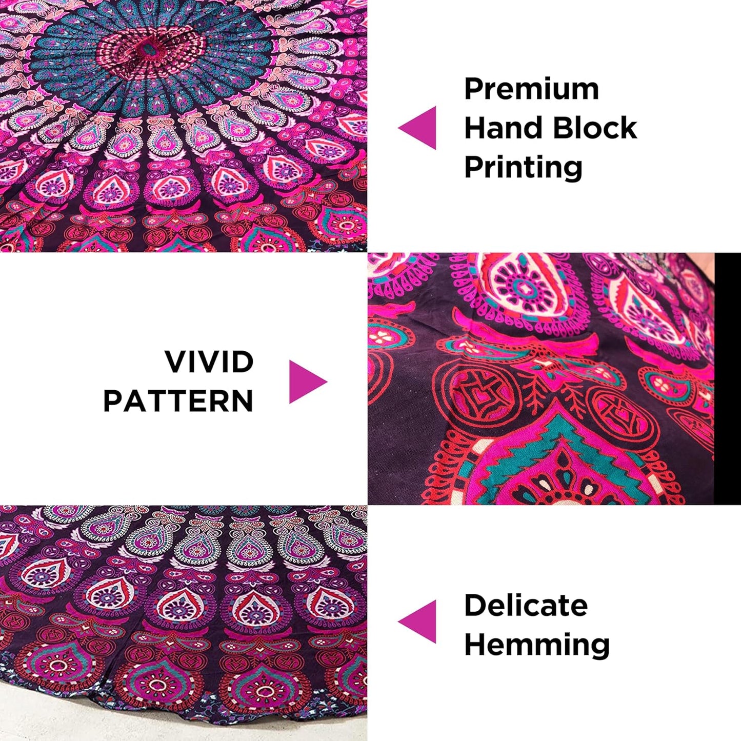 raajsee purple Tapestry- Best Mandala Wall Hanging- Mandala Tapestry For Bedroom Aesthetic-Size Medium (52x60 Inches / 132x152 Cms)