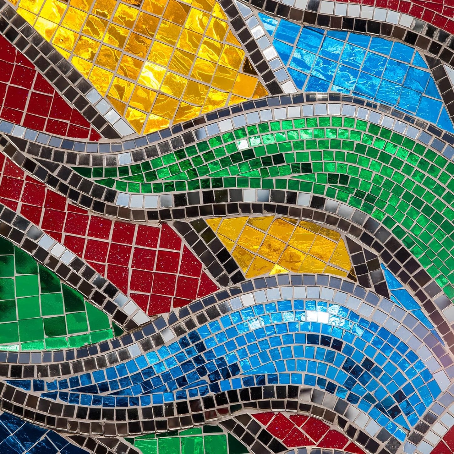 MECCANIXITY Self Adhesive Glass Mirror Mosaic Tiles 3200 Pcs 5 x 5 mm Disco Tiles for Craft Decoration Glass Mirror Disco Ball 2 Rolls (Gold/Silver)