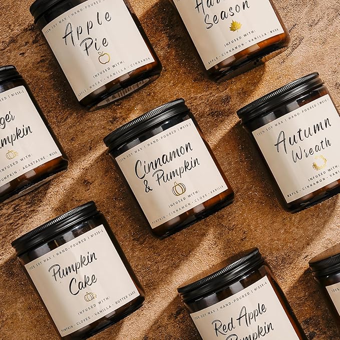 Auelife Fall Candle, Autumn Wreath Scented Soy Candles for Home, Aromatherapy Candle Gift Set for Women & Men, Cozy Fall Dรฉcor, 7oz โ Perfect for Autumn Relaxation and Home Ambiance