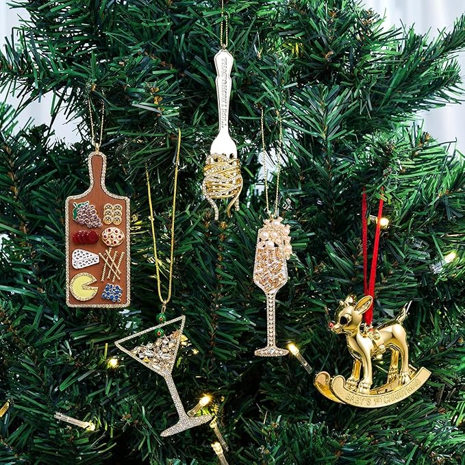 2025 Christmas Wine Ornaments, Champagne Wine Ornament,Hanging Ornaments for Christmas Tree Decorations, Keepsake Gifts for Sisters Mother Grandma Women