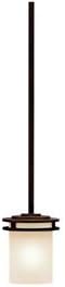 Kichler Hendrik 7.5" 1 Light Mini Pendant with Light Umber Etched Glass Olde Bronze®