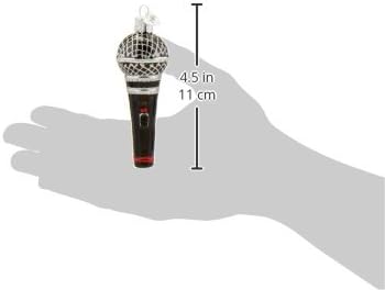 Old World Christmas Microphone Glass Blown Ornament for Christmas Tree, Handcrafted Holiday Decoration, Music Collection