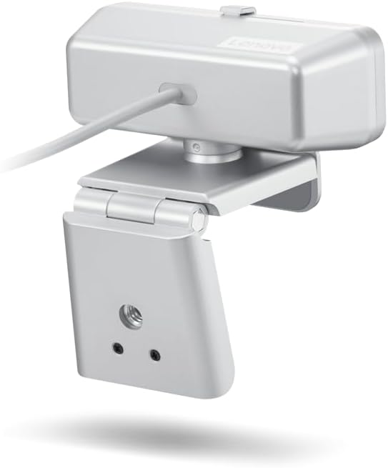 Lenovo 310 FHD Webcam, 1080p, FHD Resolution @30 FPS, Plug-and Play USB Connectivity, 1.8M Cable, 2 Integrated Microphones, External Privacy Shutter, White