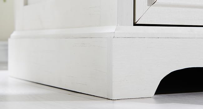 JXQTLINGMU Farmhouse End Table, 22 Inch Wide Nightstand with Drawers, Modern Side Table with Charging Station for Living Room, Off White