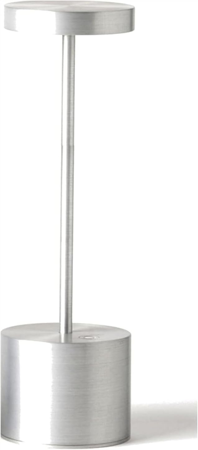 Cordless Table Lamps Rechargeable - Outdoor Waterproof LED Table Light Portable 5000mAh Battery Operated Lamp 3 Color Stepless Dimming with Memory Function for Restaurant Dining Patio (Silver)