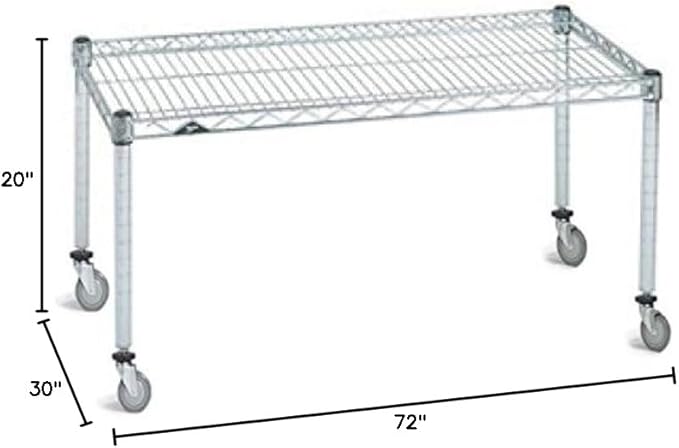Omega Products Corporation 30" Deep x 72" Wide x 20" High Chrome Mobile Dunnage Rack