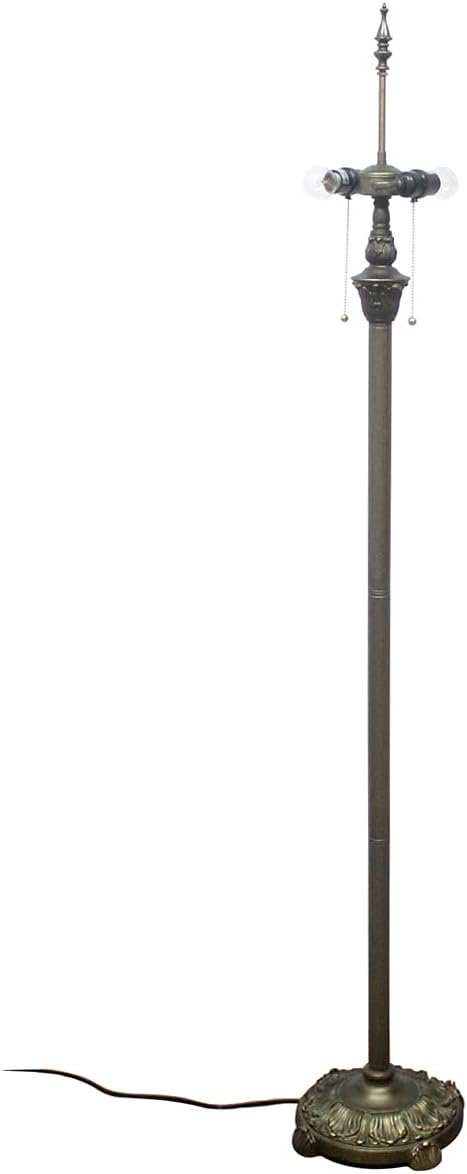 WERFACTORY Tiffany Floor Lamp Base Only, for 16-24 Inch Stained Glass Lampshade Height 64 Inch Bronze Finished Resin Base Antique Standing Lighting Base Replacement Only Wide 11 Inch