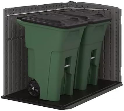 Stow-Away Horizontal Storage Shed, Outdoor Storage Box, Gray, Double Door Design-BMS4781