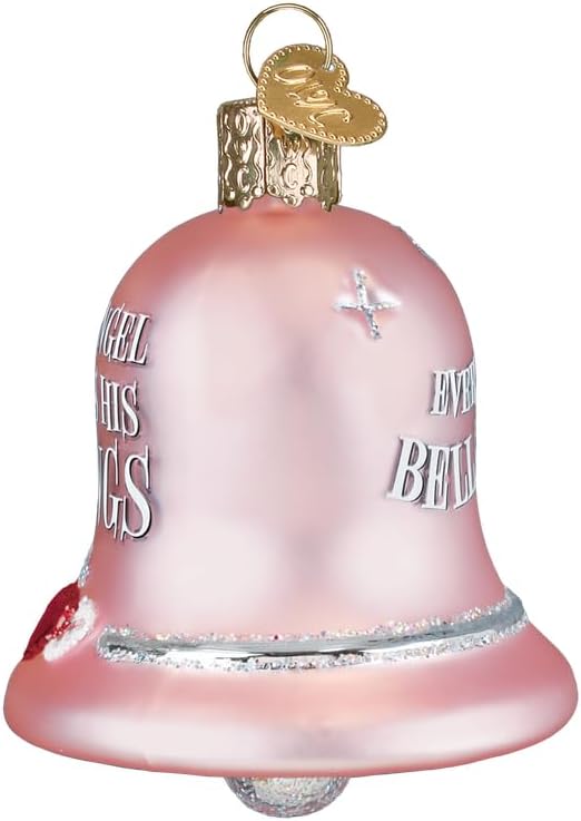 Old World Christmas Every Time A Bell Rings Glass Blown Ornament for Christmas Tree, Handcrafted Holiday Decoration, Bell Collection