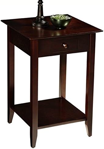 Convenience Concepts American Heritage End Table with Drawer and Shelf, Espresso