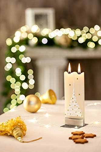 Flatyz Handmade Candle Gift Set With Steel Base - Flower Mothers Day Gift - Spring Design Lilac Candle for Women - Unique Cute Aesthetic