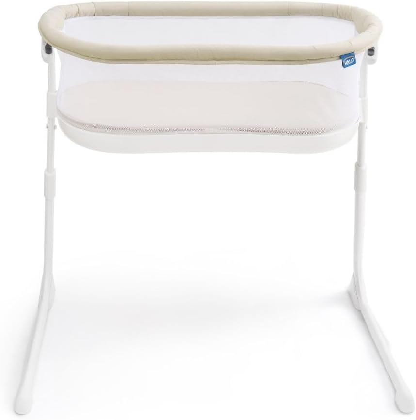 HALO® BassiNest® Lite – Breathable Baby Bassinet Slides Over Bed with Mesh Walls for Airflow & Visibility, Lowering Wall for Easy Access, Portable & Lightweight, Fits Most Beds