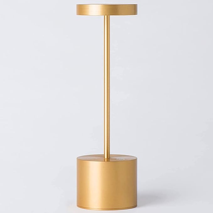Cordless Table Lamps Rechargeable - Outdoor Waterproof LED Table Light Portable 5000mAh Battery Operated Lamp 3 Color Stepless Dimming with Memory Function for Restaurant Dining Patio Gold