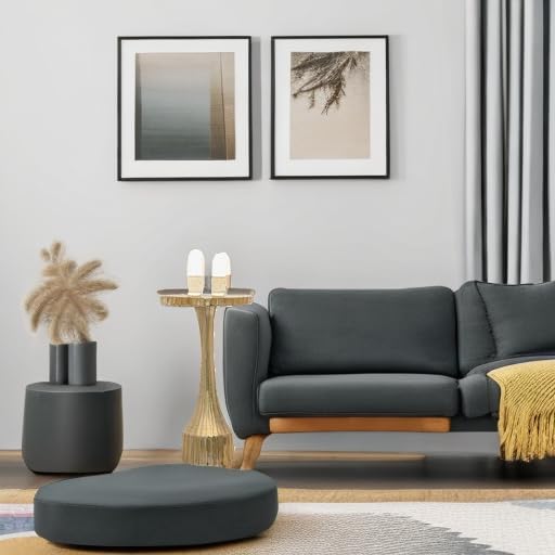 OBJET D'ART Small Round Gold End Table, Cyrus, 22'' Height, Vintage Metal Accent, Side, Pedestal, Cocktail, and Drink Tables for Living Room and Small Spaces