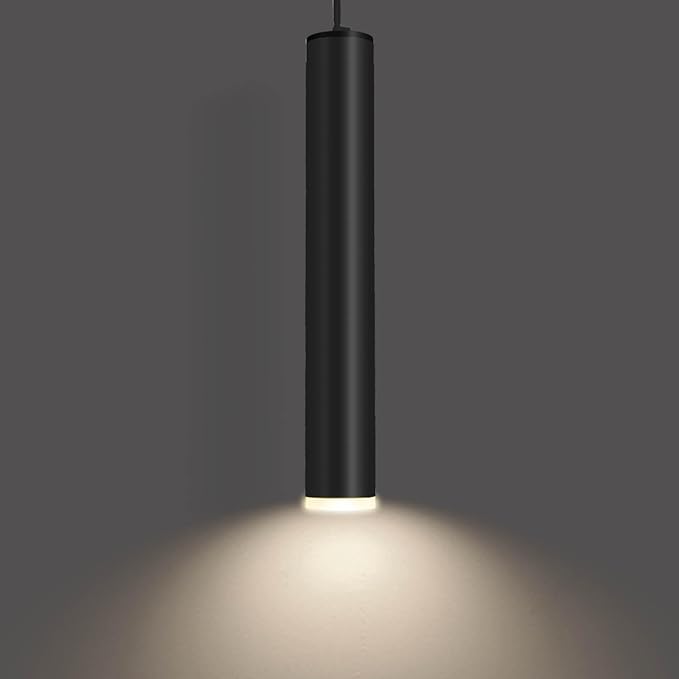 Modern Black Pendant Light Fixture for Kitchen Island, 1-Light Pendant Lighting, Lights Cord Adjustable, Matching GU10 lamp Holder,for Living Room Bedroom Dining Room