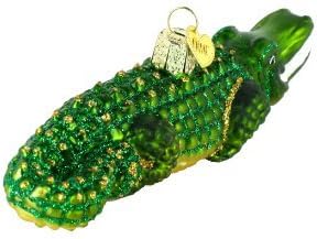 Old World Christmas Alligator Glass Blown Ornament for Christmas Tree, Handcrafted Holiday Decoration, Wildlife Animal Collection