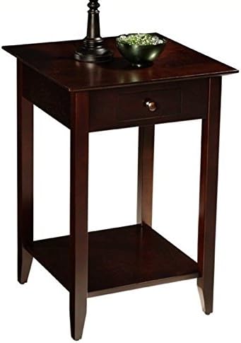 Convenience Concepts American Heritage End Table with Drawer and Shelf, Espresso