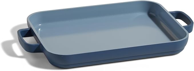 Our Place Mini Griddle Pan - 2 Quart Nonstick Ceramic Sheet Pan & Stovetop Griddle with Handles | Toxin-Free Cast Aluminum | Oven Safe up to 450°F | Blue Salt