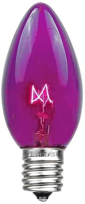 Novelty Lights C7 Purple Christmas Lights Set - Indoor/Outdoor Christmas Light String Hanging Christmas Lights - Outdoor Patio String Lights - Green Wire - 25 Foot