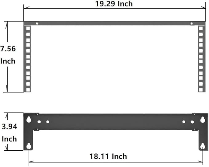 2 Pack of 4U Folding 19 Inches Cold Rolled Steel Wall Mountable Simple Vertical Rack and Networking Euipment Rack Including Hardware for Assembly (2)