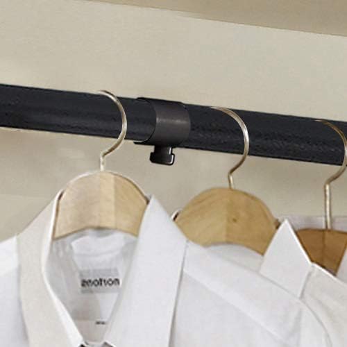 PRINCE HANGER Heavy Duty One Touch System Load 352LBS Clothing Racks for Hanging Clothes Metal Wardrobe Closet System Garment Tension Rod Free Standing Black Width Adjustable PHUS-0022