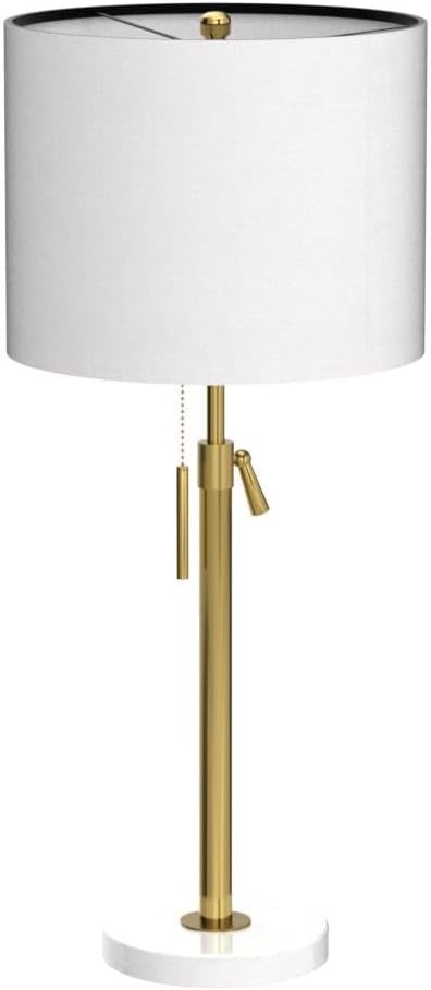 Table Lamps for Bedrooms Set of 2, 22" to 30" Height Adjustable Nightstand Lamps with Linen Shade, Pull Chain Switch Lamps for Living Room, 3 Way Dimmable Beside Lamp