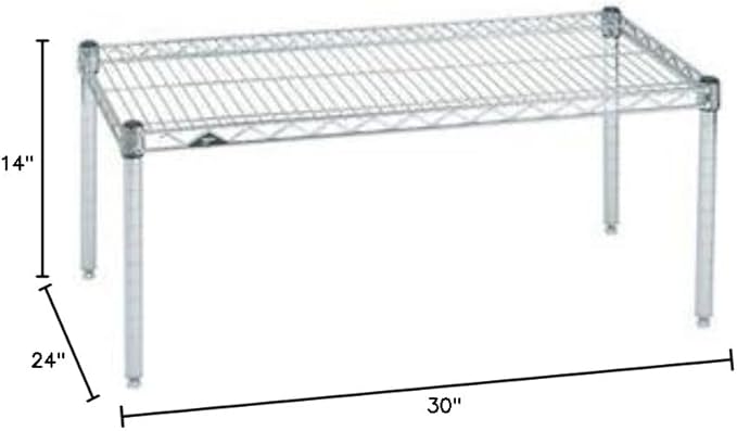 Omega Products Corporation 24" Deep x 30" Wide x 14" High Chrome Stationary Dunnage Rack