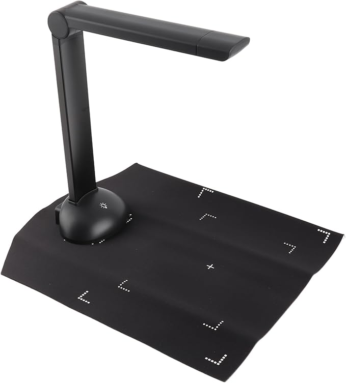 Document Book Camera Scanner High Definition USB Port LED Light OCR Function Compatible with Windows for Classroom Office Library Bank Meeting Plastic Aluminum Alloy (H4)