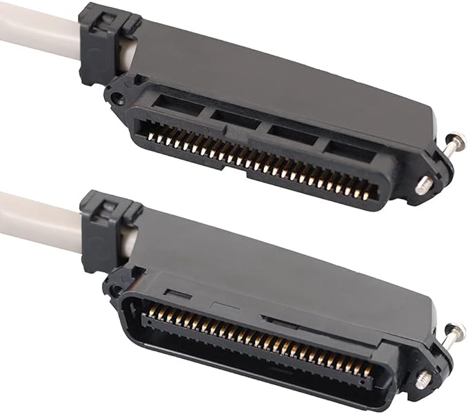 ICC Female to Male 25 Pair Telco Cable 15ft - Cat3 24AWG, 100% Solid Pure Copper, Gray Riser CMR Cable with 90 Degree 50 Pin Telco Connector for Voice and Low Data PBX Applications, 15 Feet