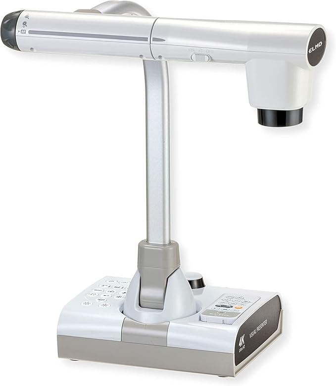Elmo 1380 Model TT-12G Interactive Document Camera, 4K Ultra HD, 12MP 1/2.3" Image Sensor, 12x Optical Zoom, 16x Digital Zoom, Built-in SD Card Slot, Multiple Outputs with 1317 CRA-2 Wireless Tablet