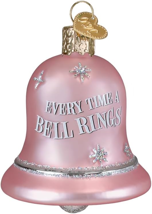 Old World Christmas Every Time A Bell Rings Glass Blown Ornament for Christmas Tree, Handcrafted Holiday Decoration, Bell Collection