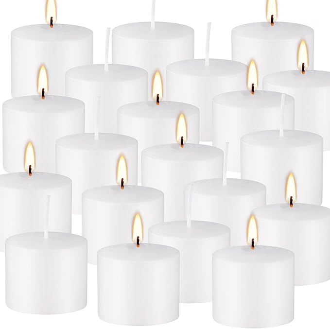 72-Piece Premium White Pillar Candle Set – 10-Hour Burn Time – Perfect for Weddings, Churches, Home Decor & Special Events
