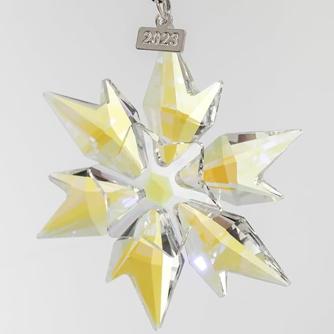 Maxistal 2024 Edition Crystal Snowflake Star Ornament Christmas Tree Ornament Home Decor Gift (2024-Colorful)