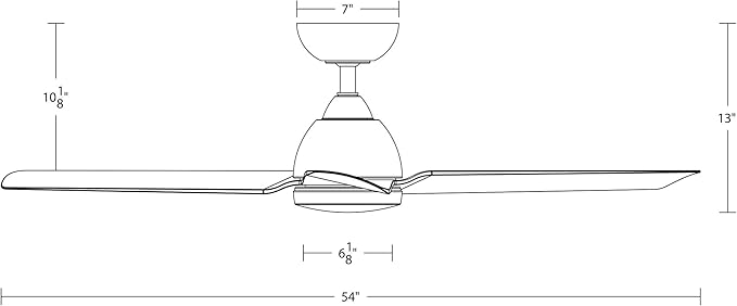 Mocha Indoor/Outdoor 3-Blade Smart Compatible Ceiling Fan 54in Brushed Aluminum with 3000K LED Light Kit and Remote Control with Wall Cradle. Works with iOS/Android, Alexa, and Google Assistant.