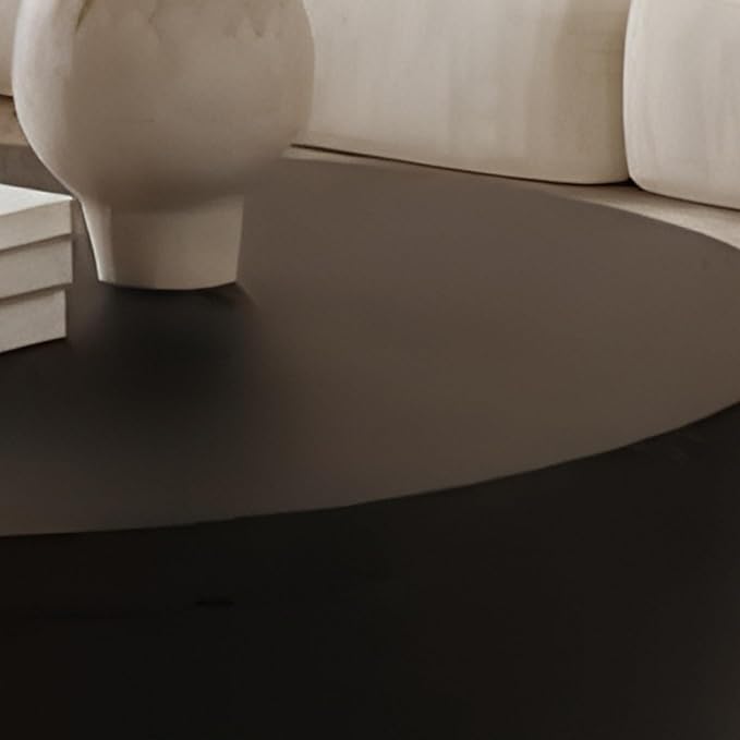 Round Coffee Table Set of 2, Nesting Coffee Tables with Storage,Living Room Table Set,Modern Wood Center Table for Living Room,Apartment,31.5" & 18" Coffee Table Set,Black