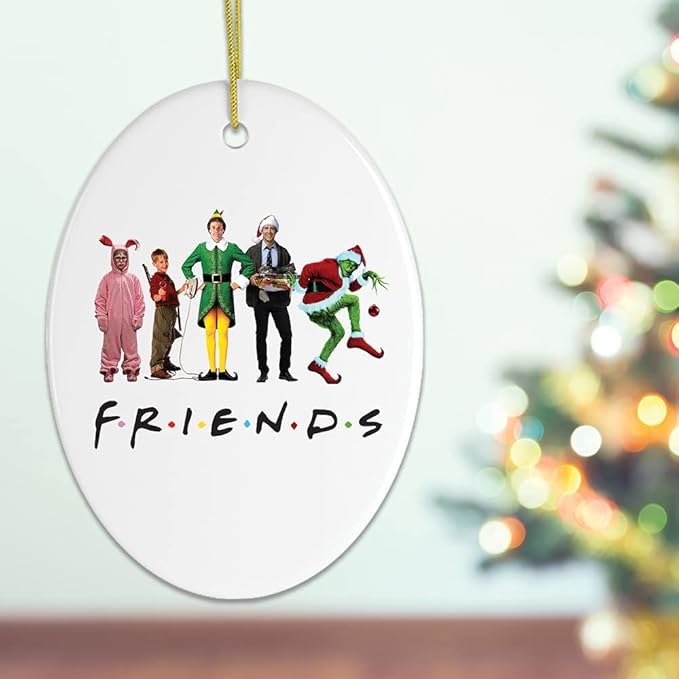 Pop Culture, Movie, and Music Themed Trendy Christmas Ornaments (Christmas Movie Characters Ornament (Oval))