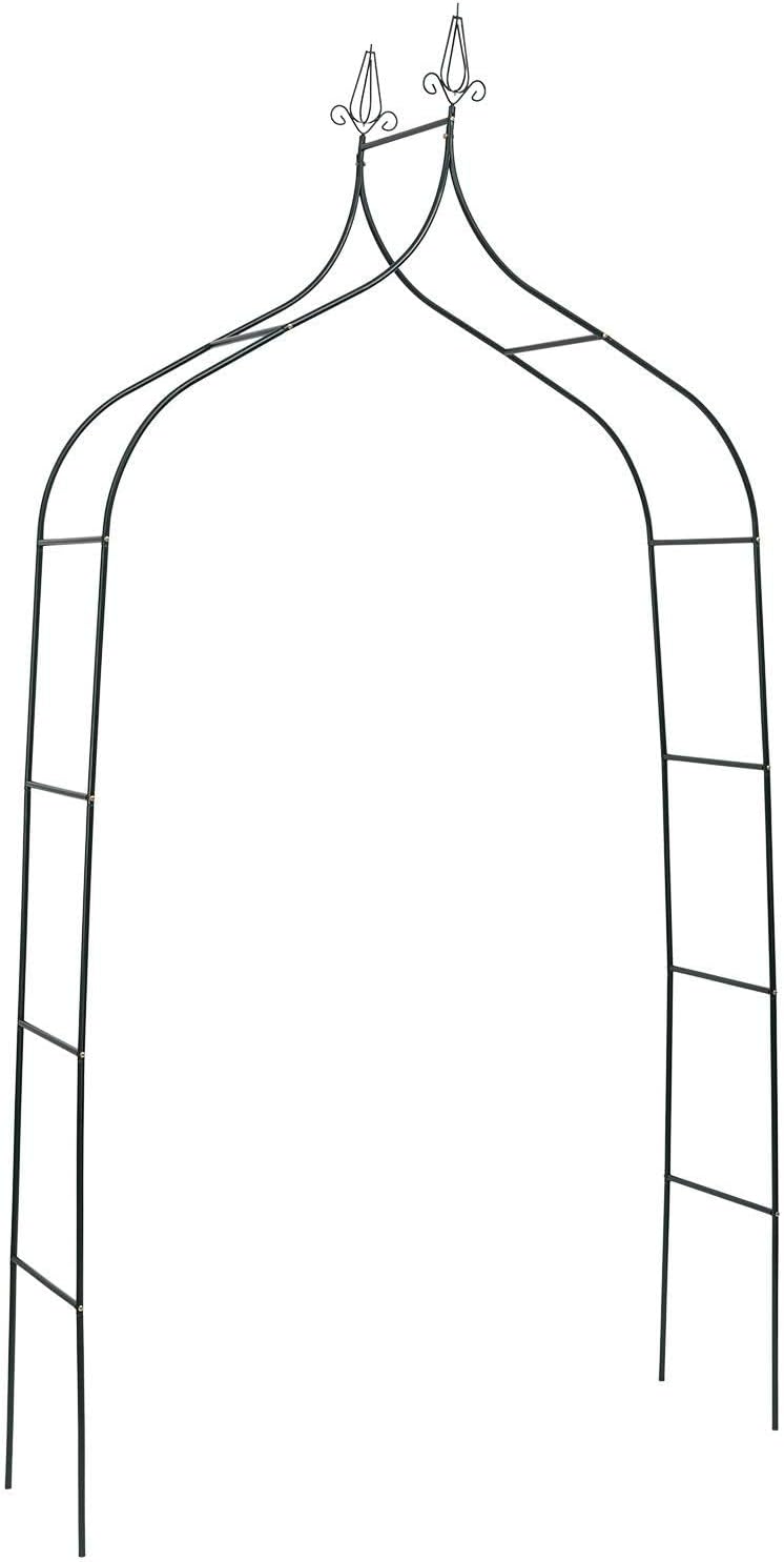 DOEWORKS Wedding Arch Stand, Party Show Backdrop Arch Frame, Garden Metal Arbor, 8'4'' High x 4'7'' Wide, Dark Green.