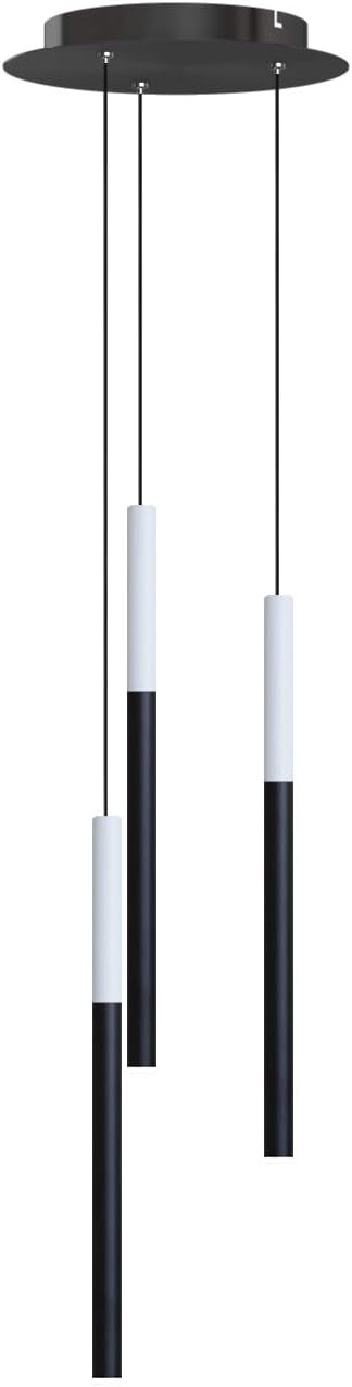 ALTAIR 3 Mini Pendant Lighting White-Black - LED Hanging Light Fixture for Kitchen Island, Bar, Foyer - Cluster Pendants - Dimmable, Adjustable Wire, Lamp Bulb Included