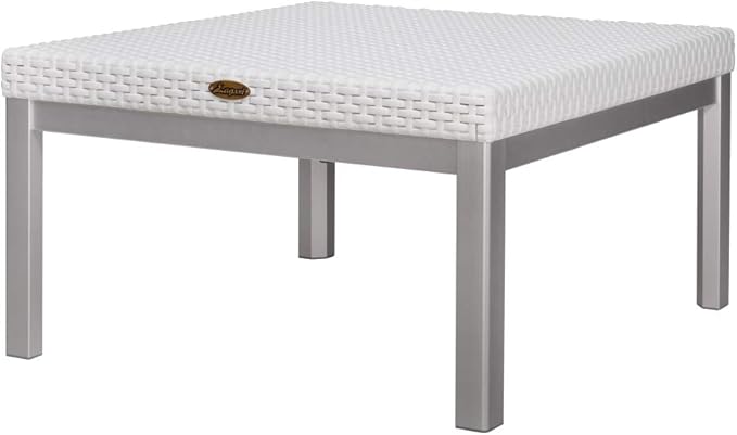 Lagoon Russ White_Rattan Coffee Table W/Alum Tube
