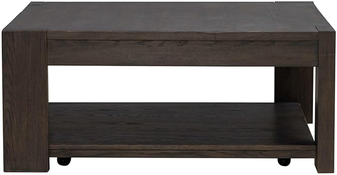 Liberty Furniture Lennox Hill Living Room Oversized Square Cocktail Table - Bark