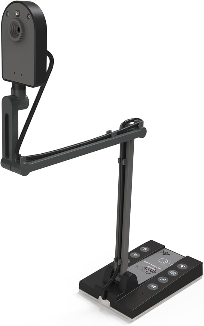 TreasLin Document Camera 15MP HDMI USB-C for Document Camera for Teachers, Remote Learning, Classroom Presentations, Art Classes Online Teaching with Multi Angle Rotation Adjustment LED Light