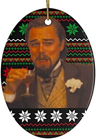 Pop Culture, Movie, and Music Themed Trendy Christmas Ornaments (Laughing Leonardo Dicaprio Meme Christmas Ornament)