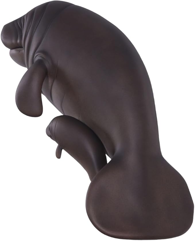 Manatees Wall Sculpture Home Garden Decor Accent (Natural)